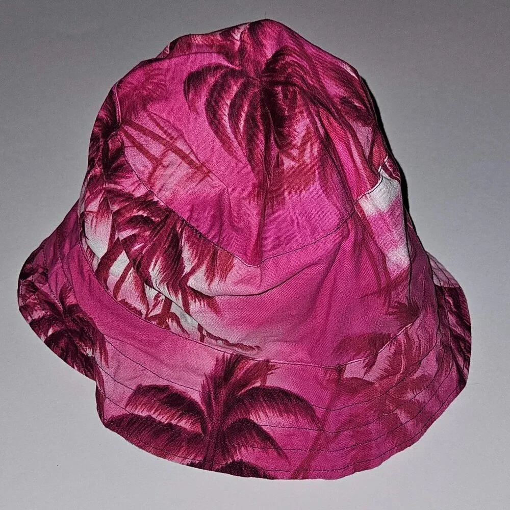 1 Reversible Pink Purple Tropical Bucket Hat Toddler One Size Vacation Beach